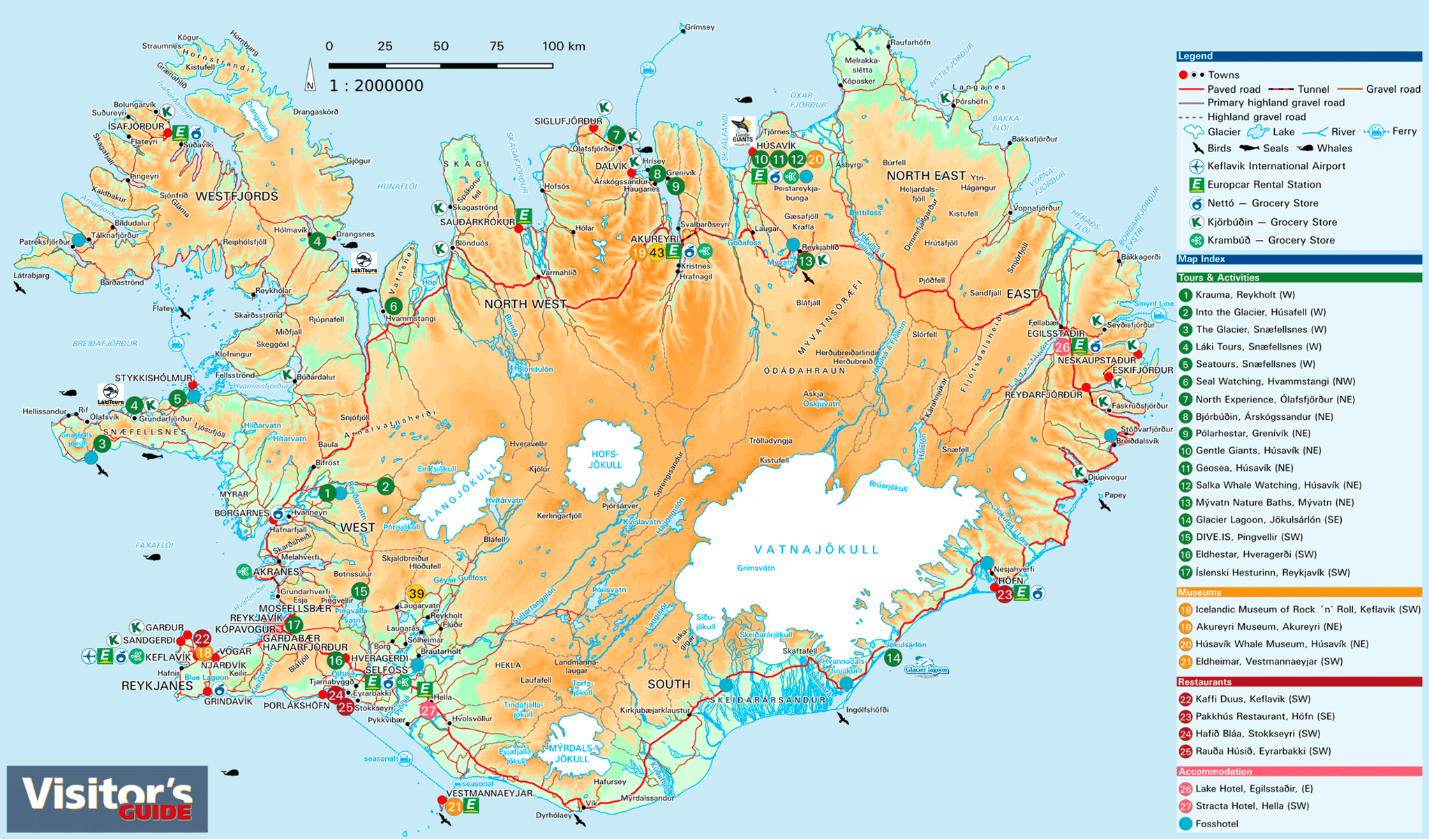 Maps Of Iceland Visitor S Guide   VG19 Iceland Map 